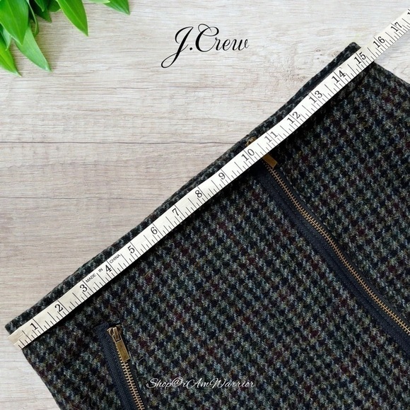 J.Crew wool houndstooth zipper moto style pencil skirt *shop@iamwarrior - Picture 9 of 13